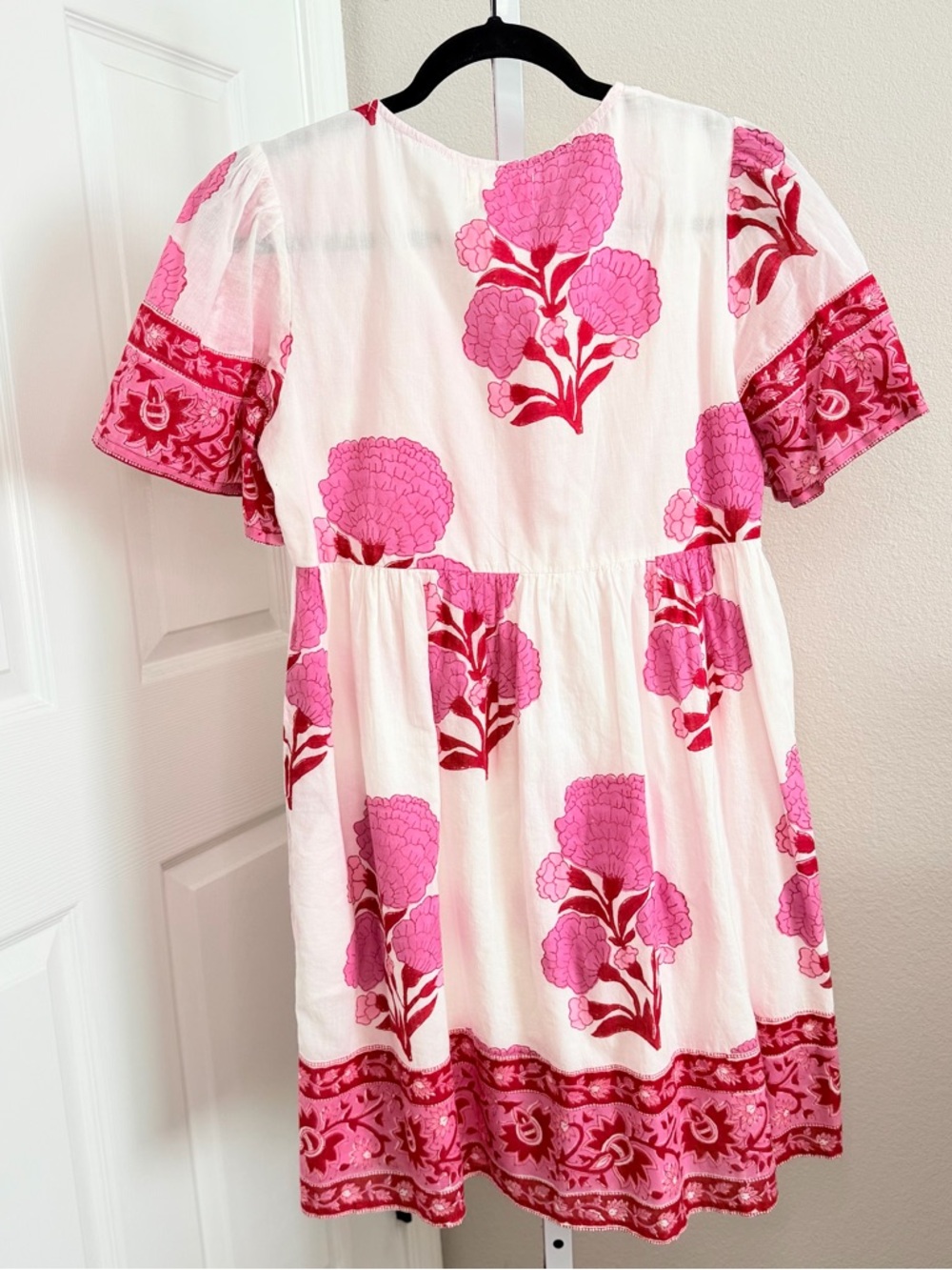 Sohana Pink Floral Mini Dress Size Medium Short Sleeve - Picture 3 of 6